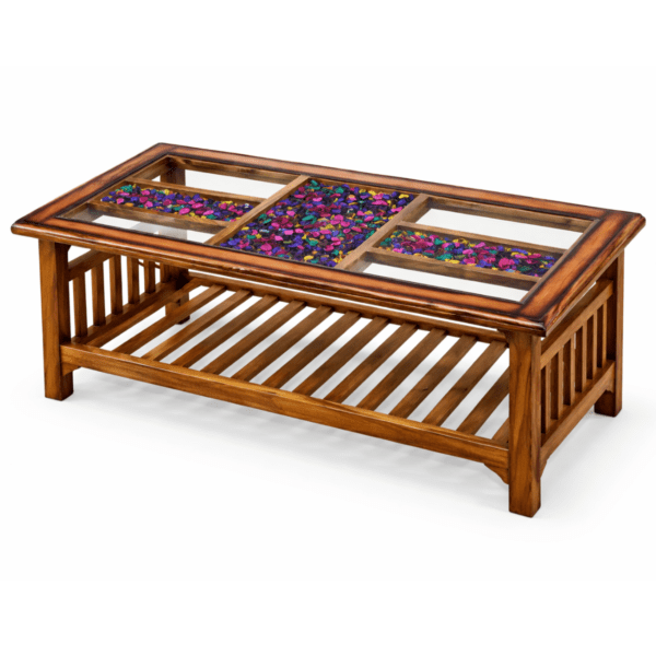 Colorful Petals In Sheesham Wood Table