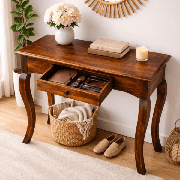 Elegant Sheesham Wood Console Table