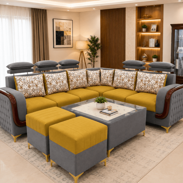 L-shape sofa set,