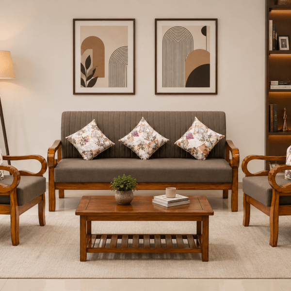 modern wooden sofa set