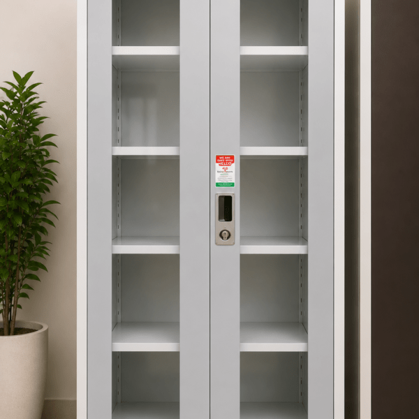 NELCO 3653Double Door Glass Steel Cabinet