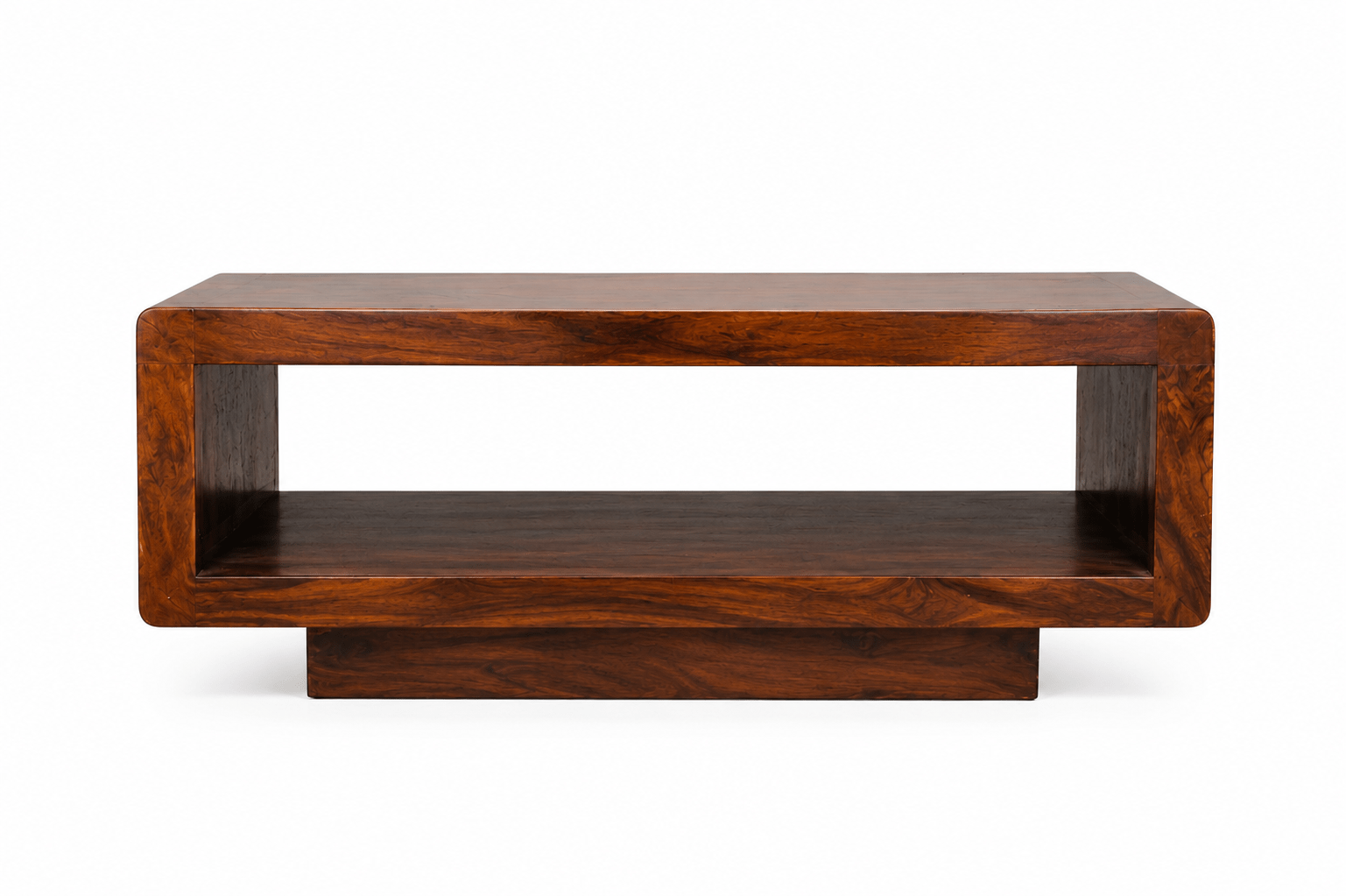 Premium Solid Sheesham Wood Coffee Table with Open Storage Shelf - Image 4