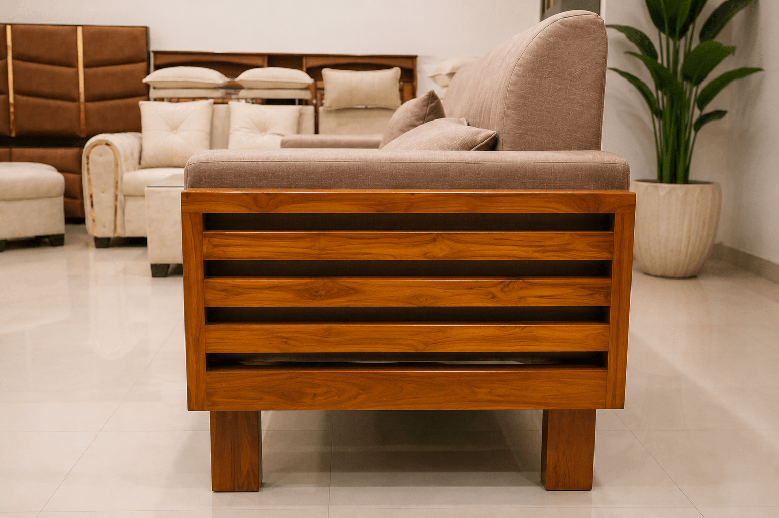 Premium solid wood sofa, 7 seater - Image 2