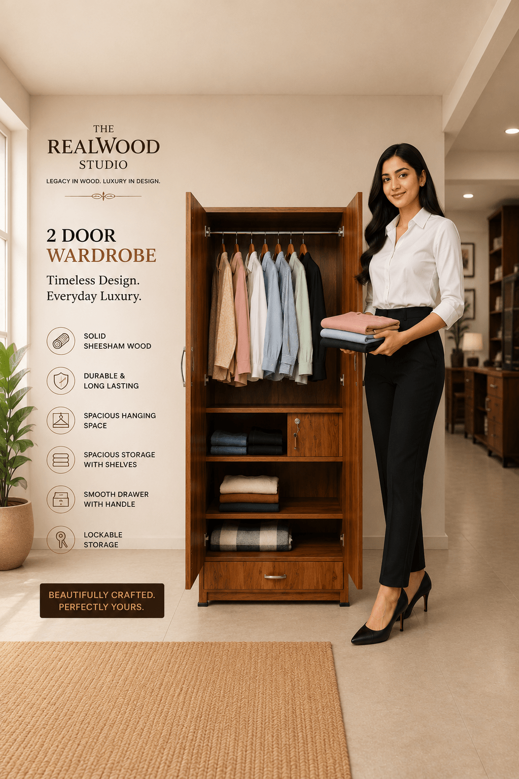 premium engineered wood wardrobe, - Image 4