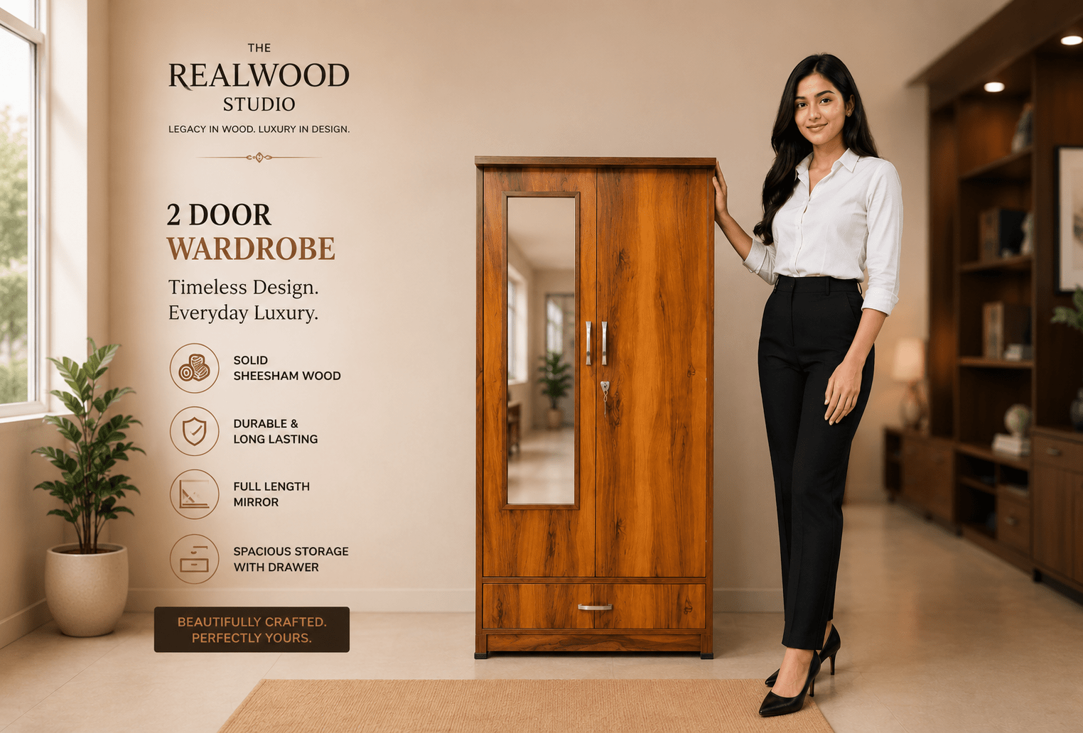 premium engineered wood wardrobe,