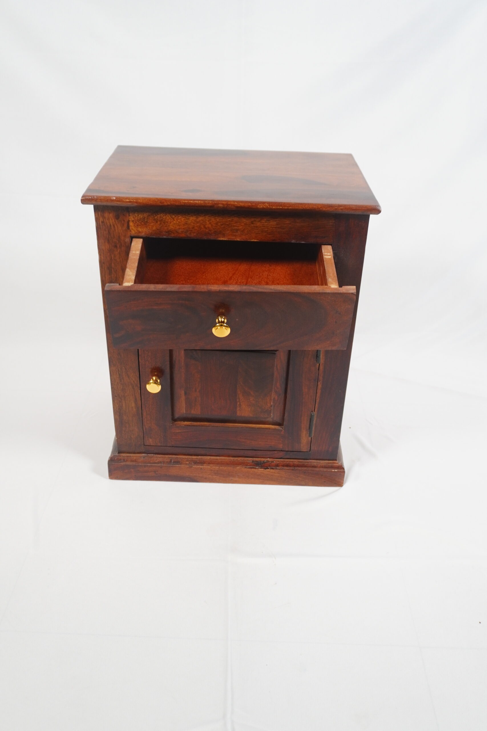 Premium Sheesham Wood Bedside Table / Nightstand with Drawer & Cabinet Storage - Image 6