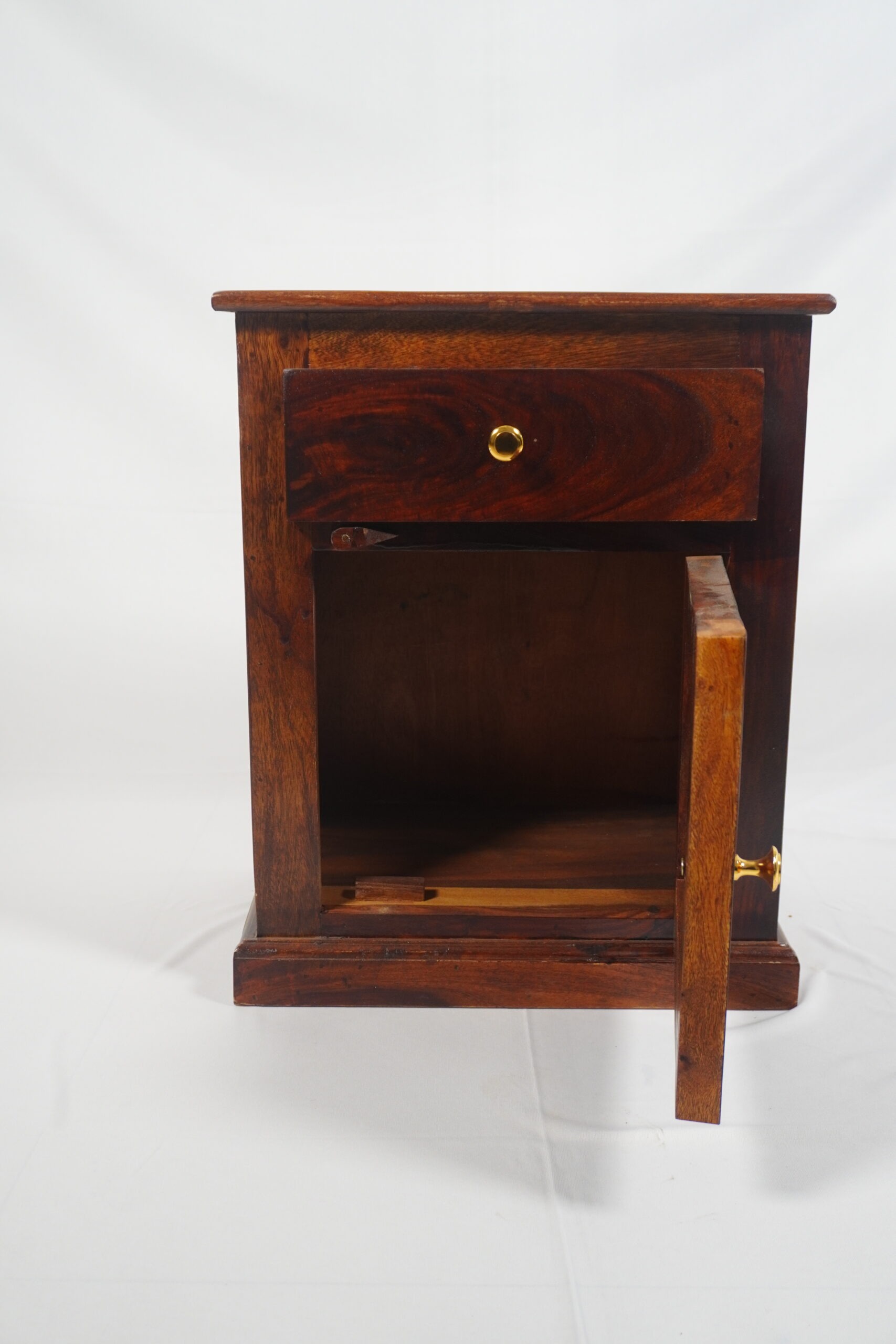 Premium Sheesham Wood Bedside Table / Nightstand with Drawer & Cabinet Storage - Image 5