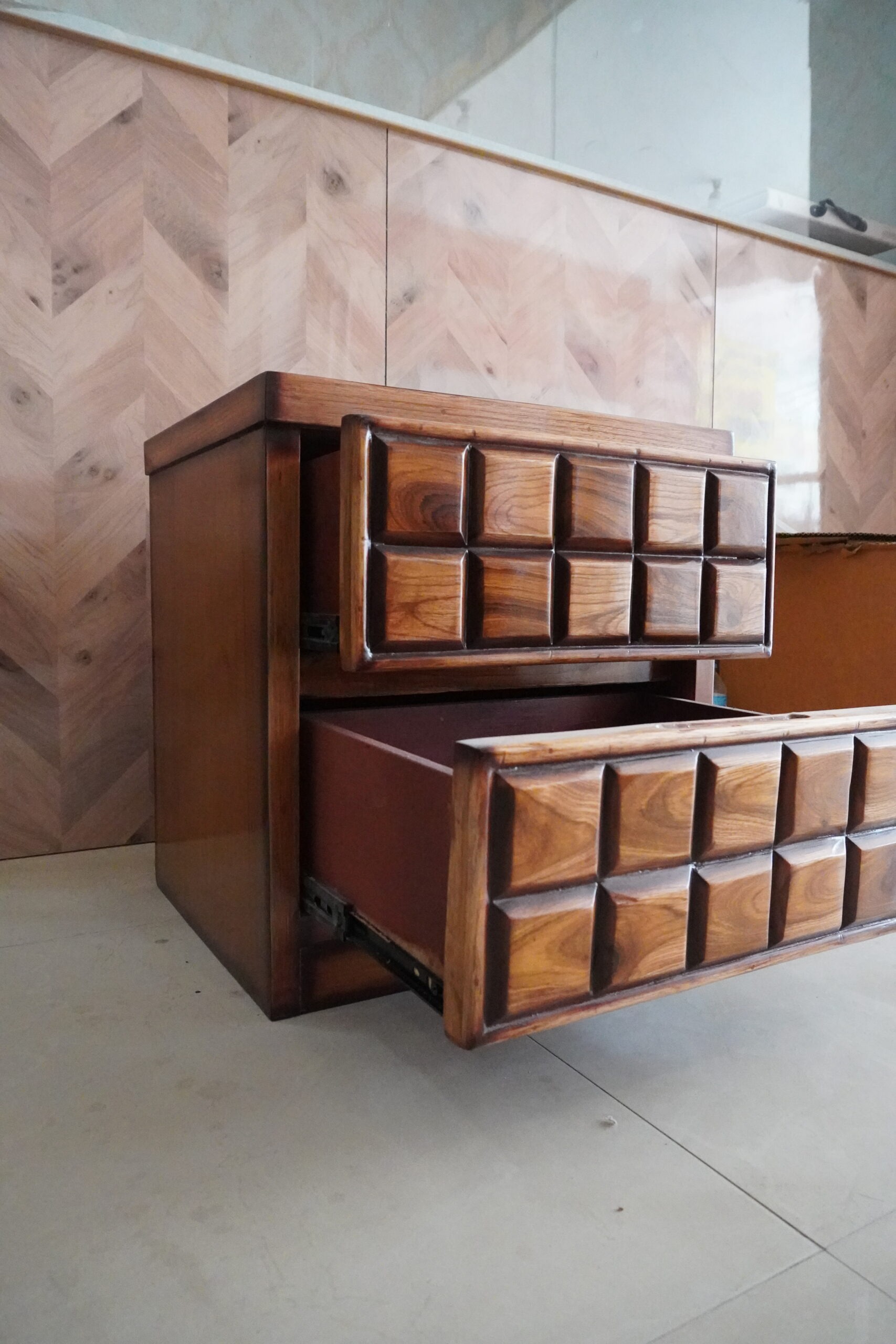 Solid Wood Bedside Table with Storage - Image 5